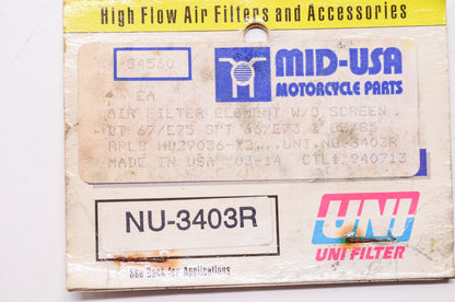 New UNI High Performance Harley Davidson Replacement Air Filter NOS