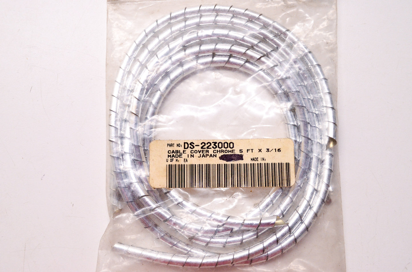 Chrome Cable Cover 5' x 3/16' NOS