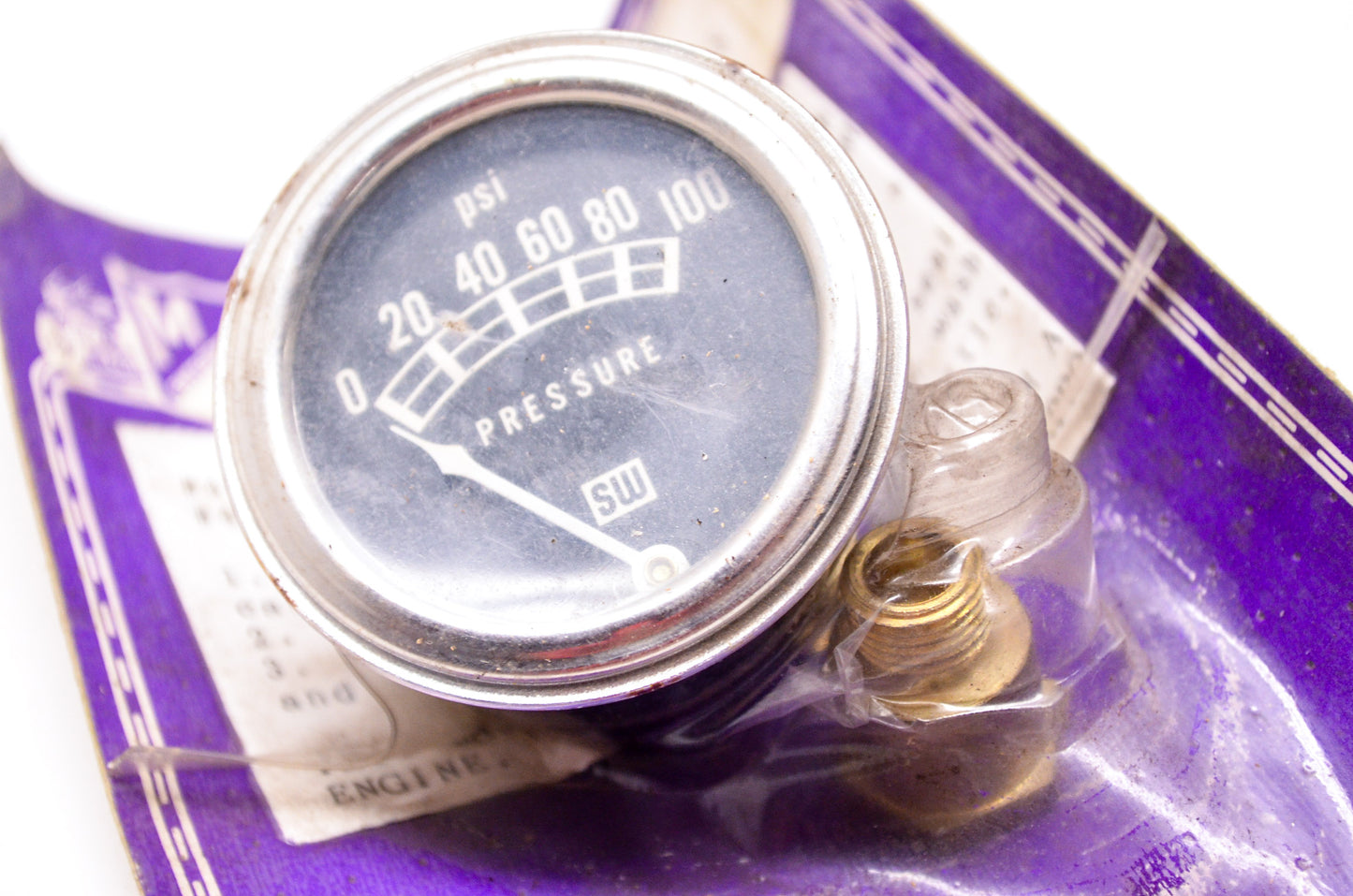 Chrome Oil Pressure Gauge Kit Harley Davidson Big Twin NOS