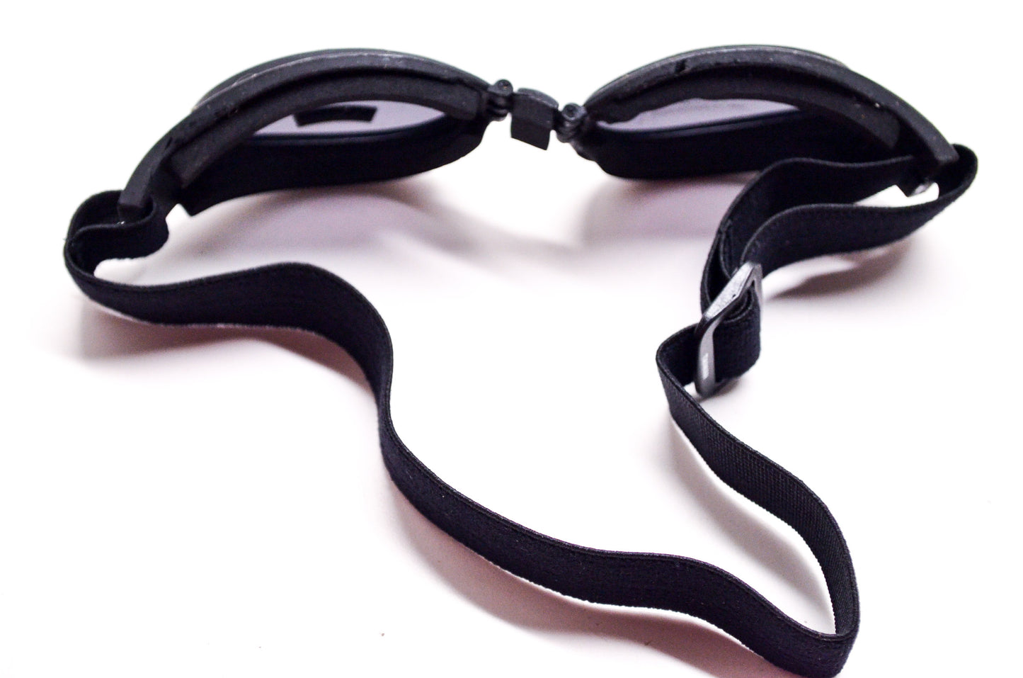 New Black Motorcycle Riding Goggles Tinted Lens Soft Touch UV400 Protection NOS