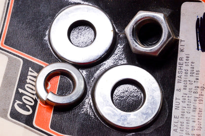 Rear Axle Nut & Washer Kit Harley Davidson Big Twin Sportster NOS