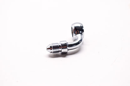 New Custom Chrome 10 mm Banjo Fitting w/ 90 Deg Bend & AN-3 End NOS