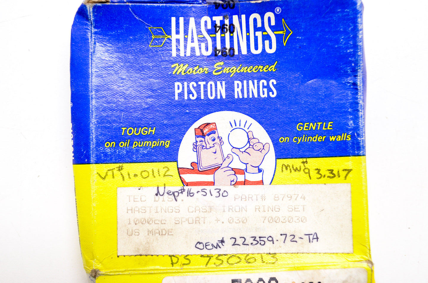 Cast Iron Piston Ring Kit Harley Davidson Sportster +.030 NOS