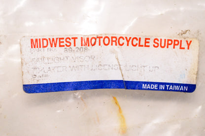 New Midwest Motorcycle Supply Taillight Visor w/ License Light Up Harley NOS