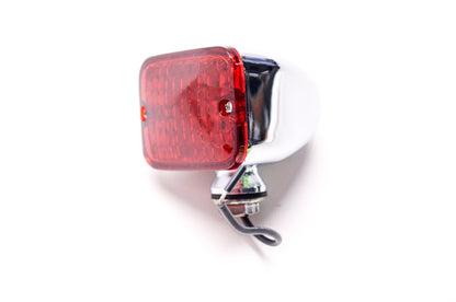 Chrome Baron Marker Light Assembly w/ Red Lens NOS