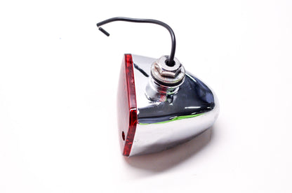 Chrome Baron Marker Light Assembly w/ Red Lens NOS