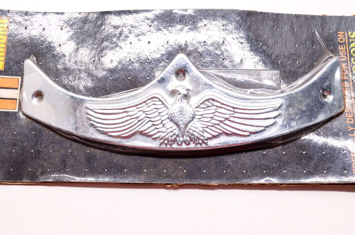 Large Chrome Fender Tip w/ Eagle Harley Davidson FL NOS