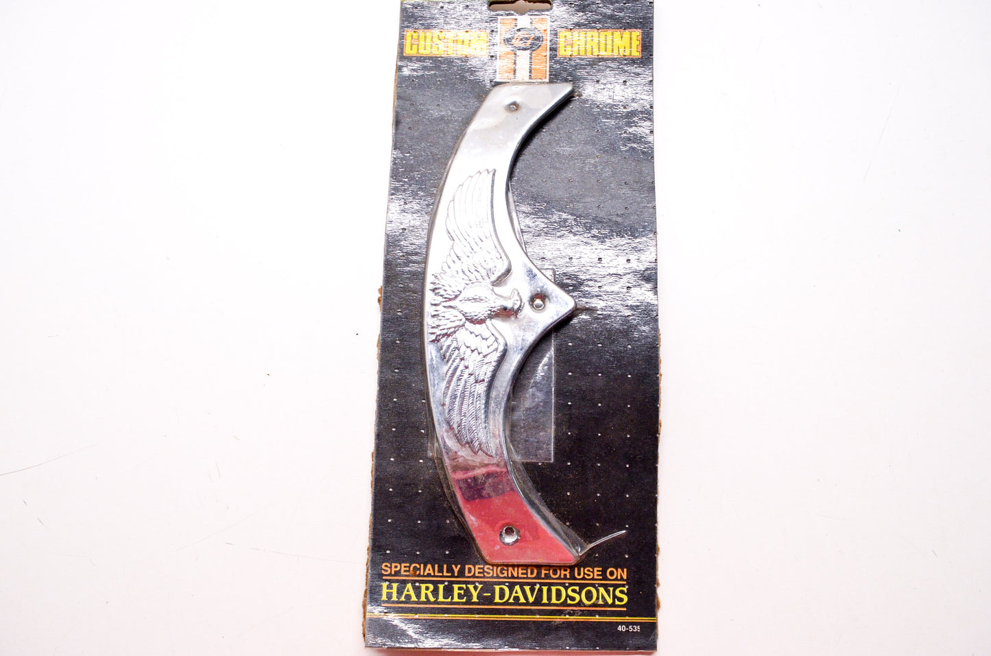 Large Chrome Fender Tip w/ Eagle Harley Davidson FL NOS