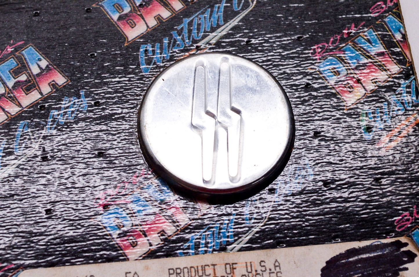 New Custom Chrome Bay Area Cycles Lightning Bolt Brake Caliper Insert 1.40' NOS
