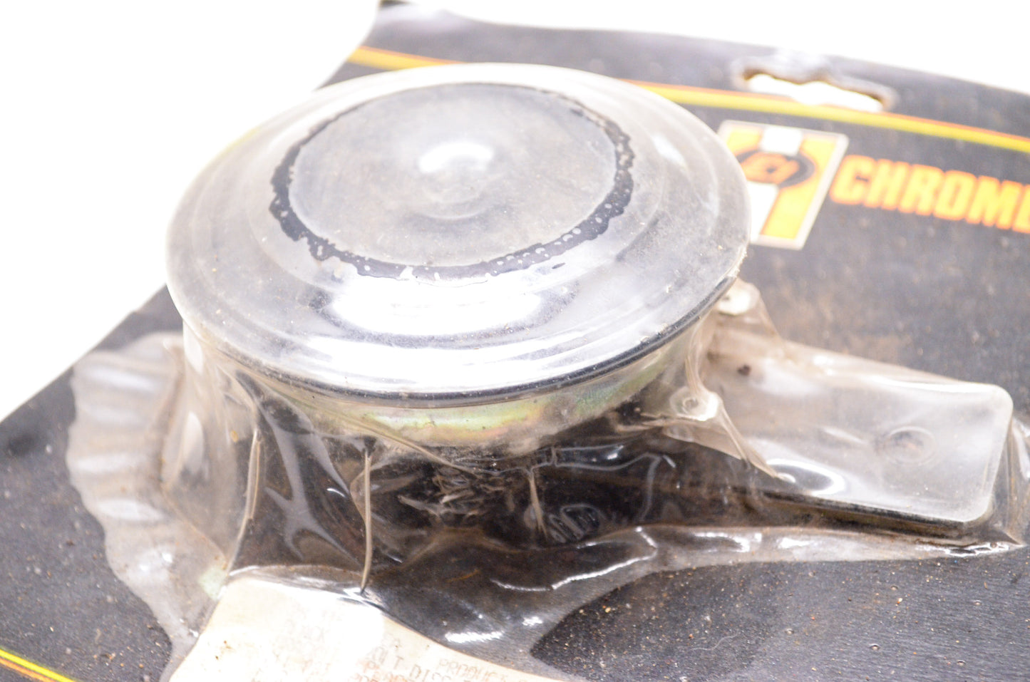 New Custom Chrome Black 12V Disc Type Horn Universal Bracket Harley Davdison NOS