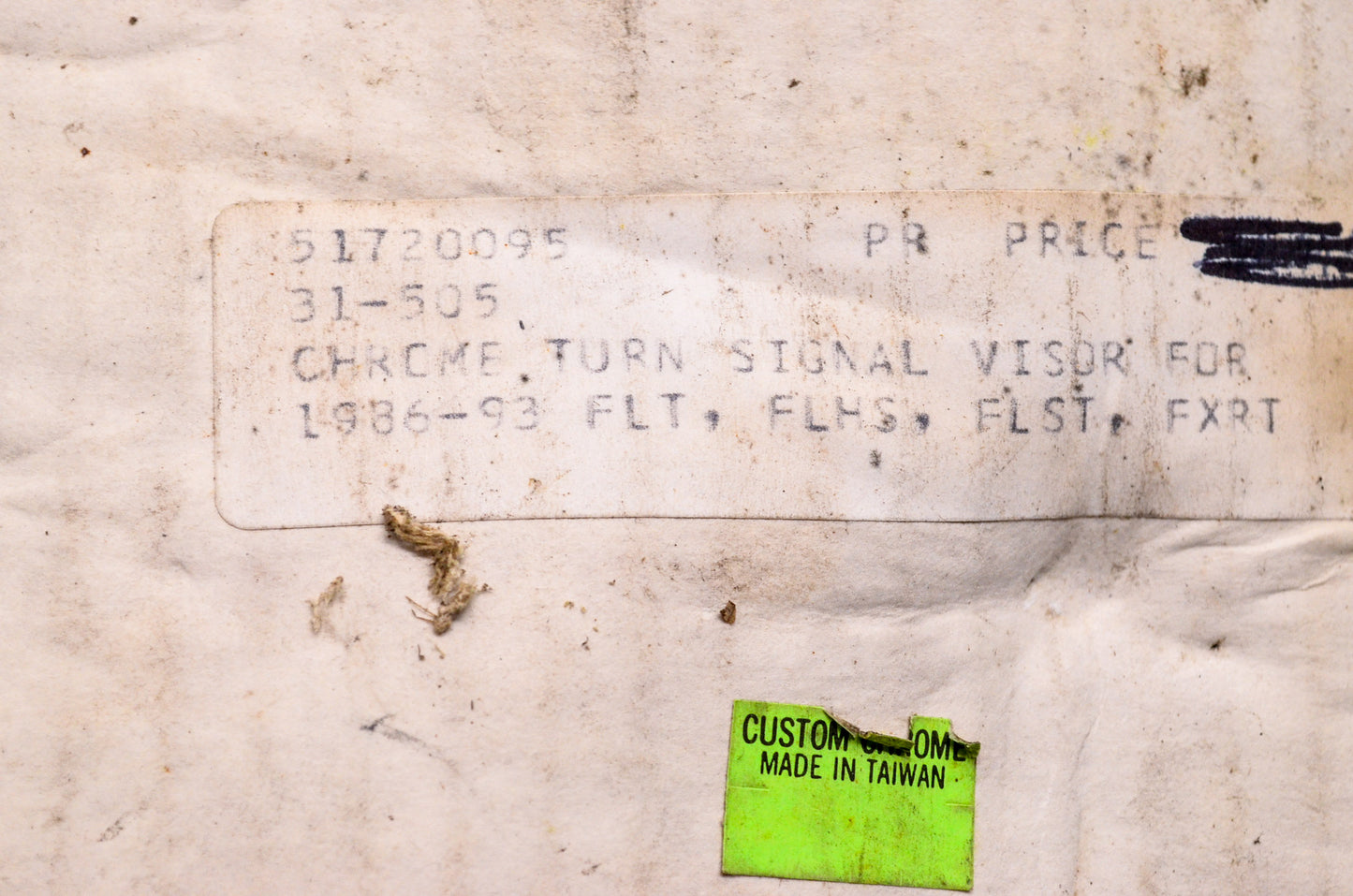 Turn Signal Visor Kit Harley Davidson FLT FLHS FLST FXRT NOS