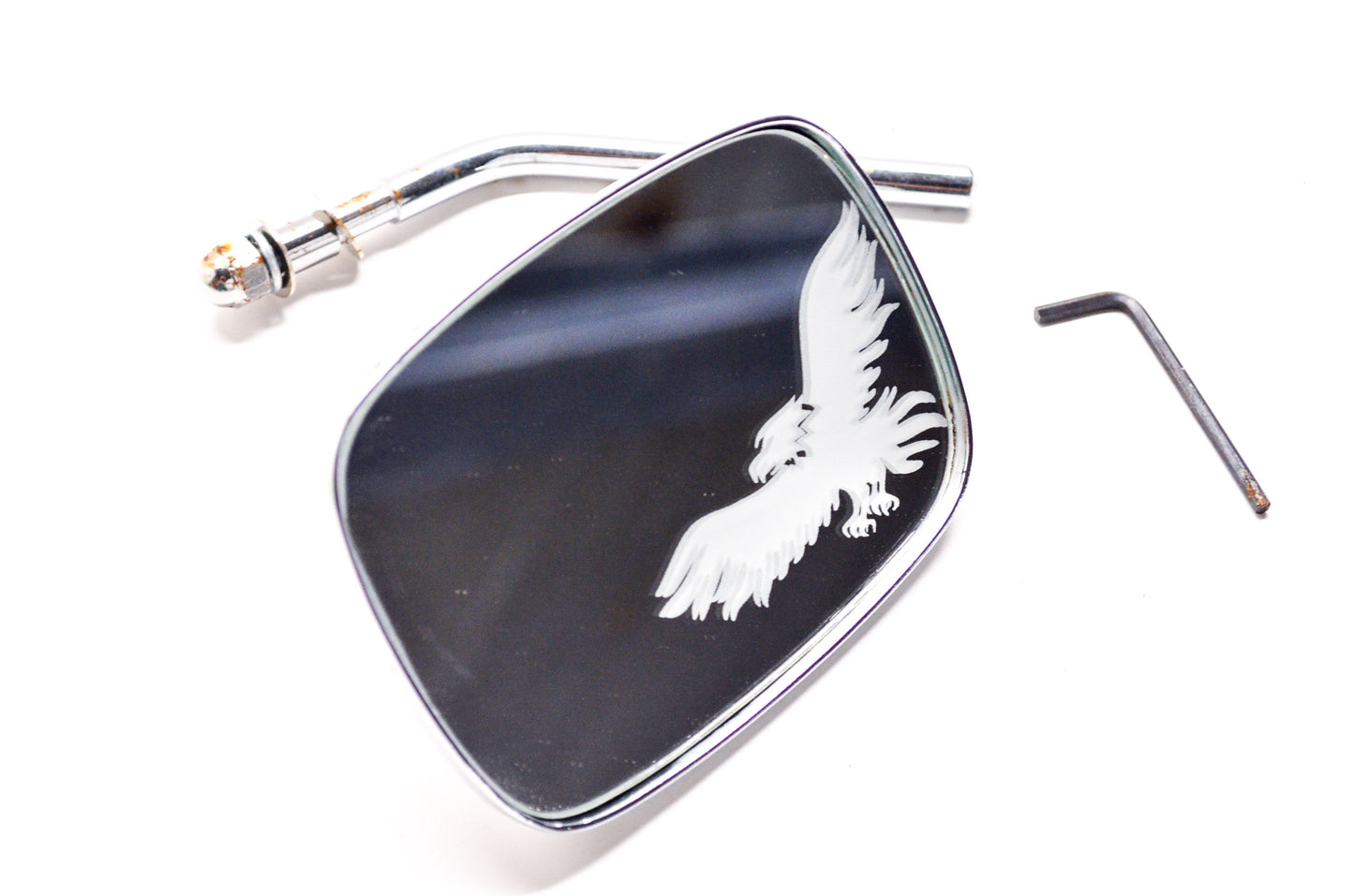 Custom Chrome 28-202 Die Cast Mirror Kit Eagle Etching Harley Davidson NOS