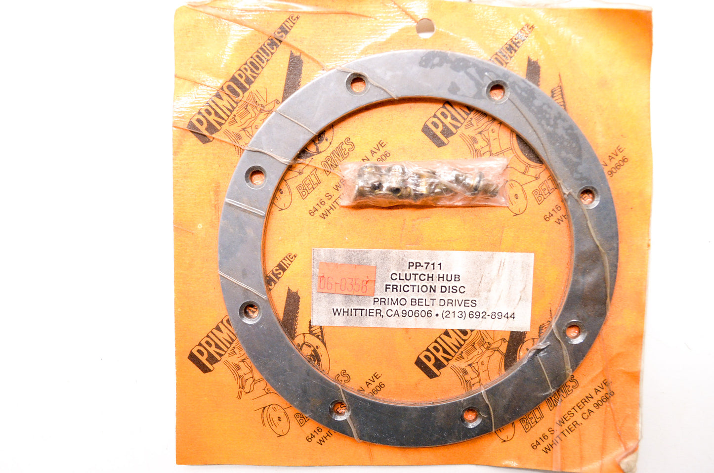 New Primo Belt Drives Clutch Hub Friction Disc Kit NOS