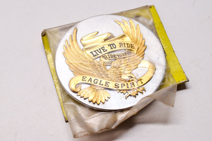 New Thunder Road Chrome Live To Ride Eagle Spirit Gold Medallion 2 5/8' NOS
