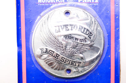 New Mid USA Chrome Ignition Timer Cover Eagle Spirit Harley Davidson NOS