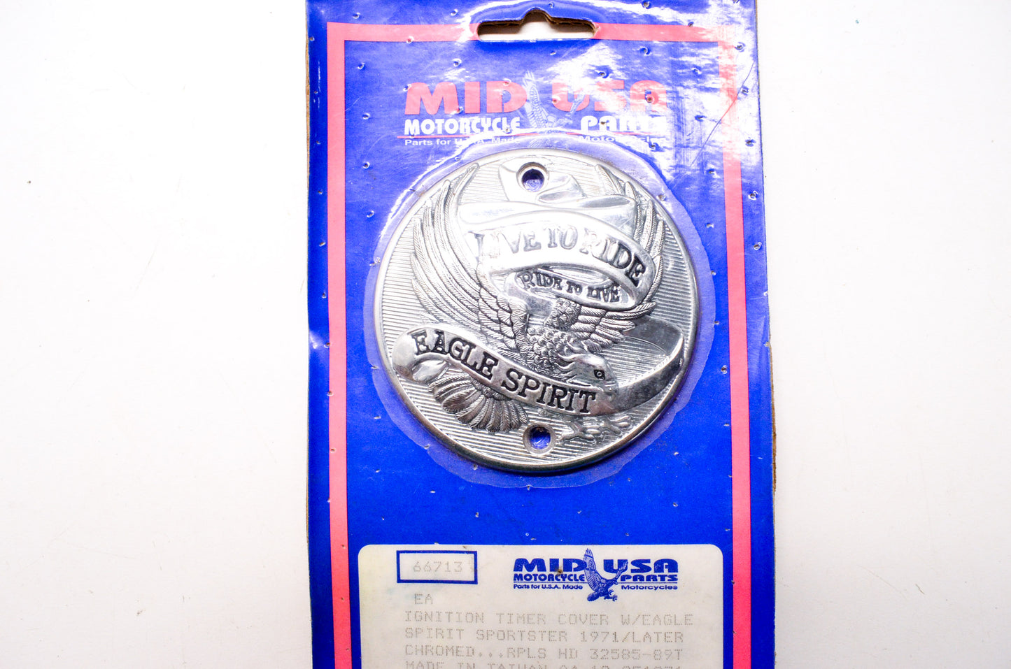 New Mid USA Chrome Ignition Timer Cover Eagle Spirit Harley Davidson NOS
