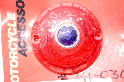 New Nempco Red w/ Blue Dot Turn Signal Lens Harley Davidson FL FLT 63-85 NOS