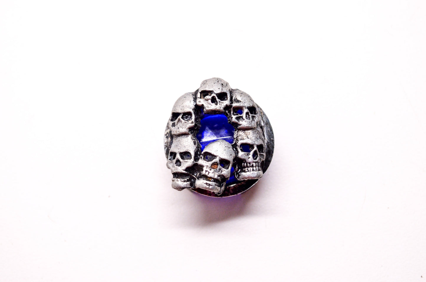 New Drag Specialties Ring O Skulls Blue Dot Lens Harley Davidson NOS