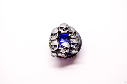 New Drag Specialties Ring O Skulls Blue Dot Lens Harley Davidson NOS