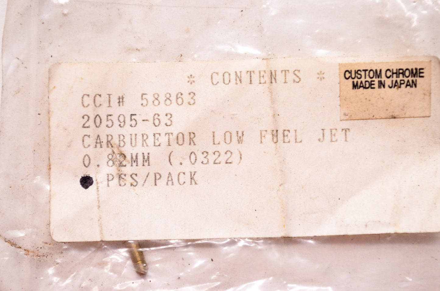 New Custom Chrome Carburetor Low Fuel Jet 0.82mm (.0322) Harley Davidson NOS