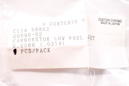 New Custom Chrome Carburetor Low Fuel Jet 0.80mm (.0314) Harley Davidson NOS