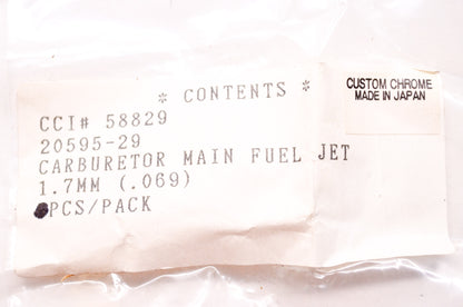New Custom Chrome Carburetor Main Fuel Jet 1.7mm (.069) Harley Davidson NOS