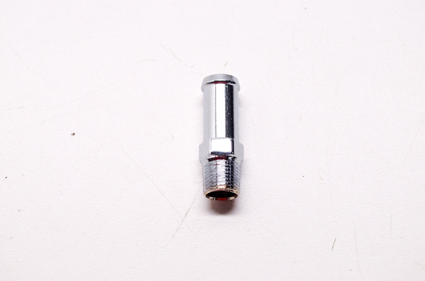 New Drag Specialties Chrome Male Straight Oil Tank Cooler Fitting 3/8'-1/8' NOS