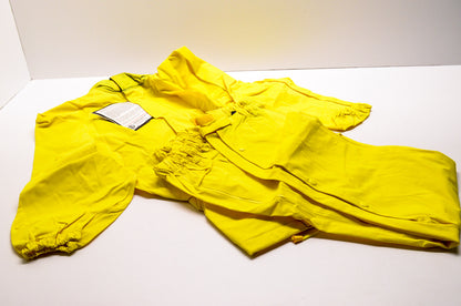 2 Piece Yellow Clutch Rain Suit Jacket Size Medium w/ Hood Qty 2 NOS
