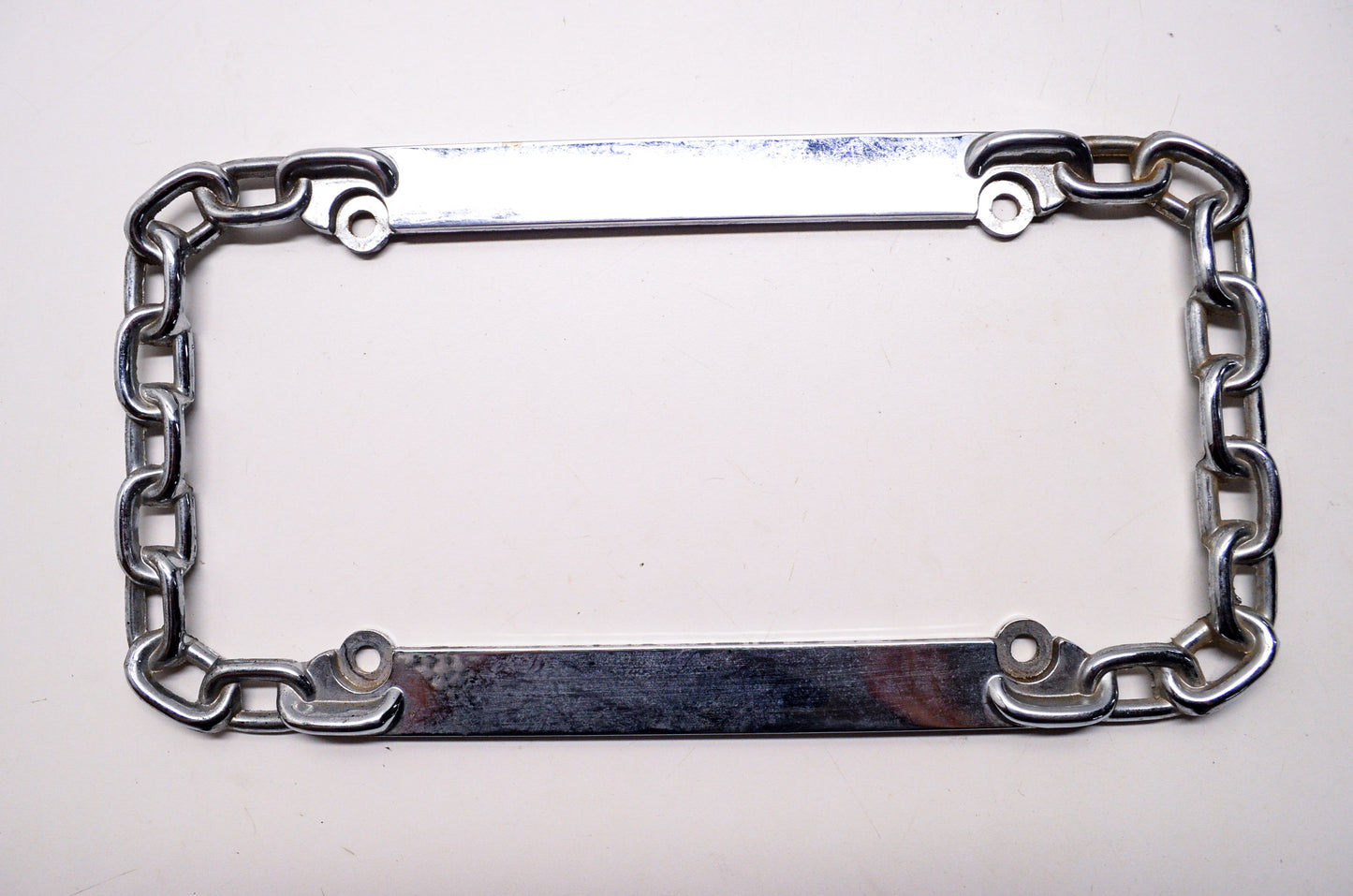 New Cruiser Accessories Chrome Chain Link License Plate Frame NOS