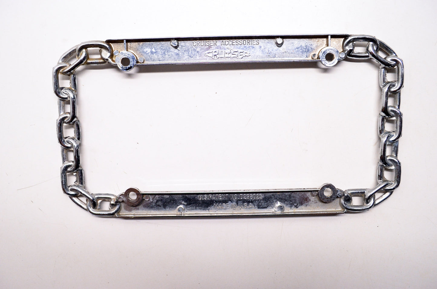 New Cruiser Accessories Chrome Chain Link License Plate Frame NOS
