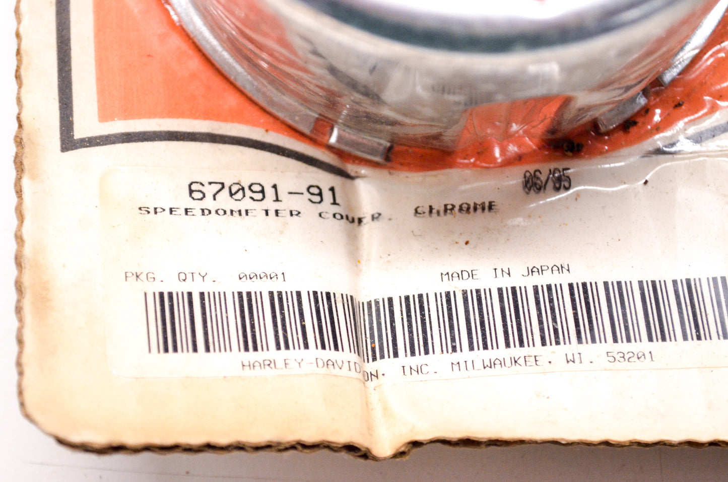 New OEM Harley Davidson Chrome Speedometer Cover NOS