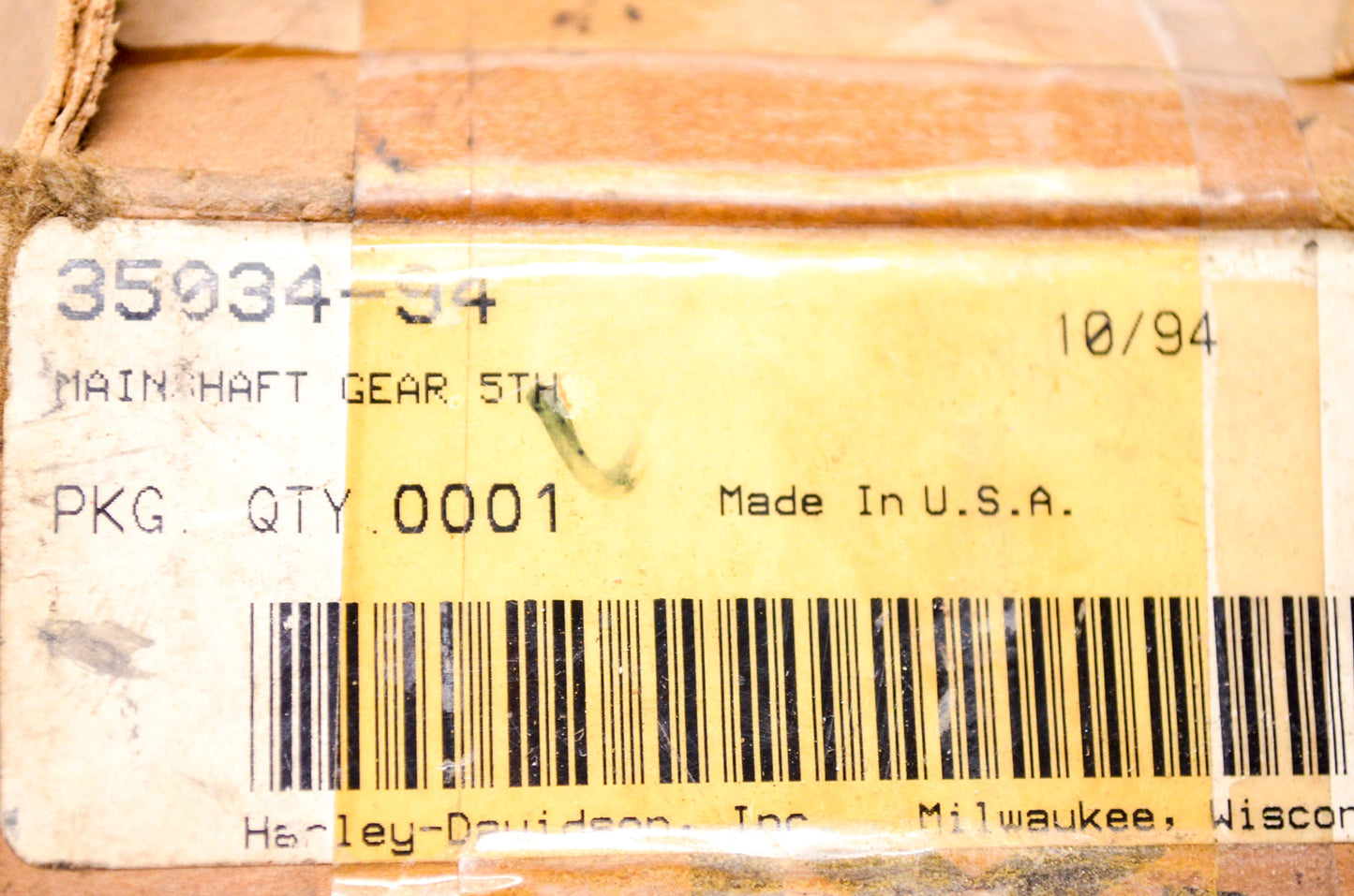 OEM Harley-Davidson 35034-94 Main Shaft Gear 5th NOS