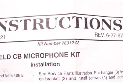 Hand-Held CB Microphone Hardware Kit NOS