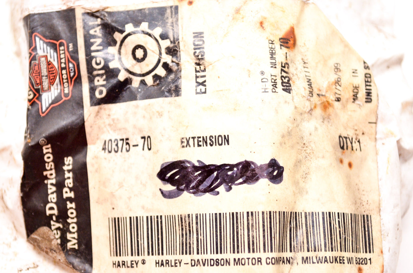 Shaft Sprocket Extension NOS