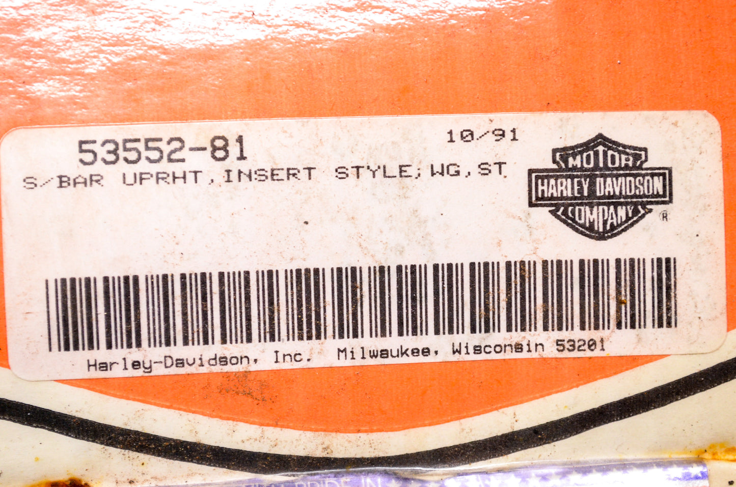 Sissy Bar Upright Kit Insert Style WG ST NOS