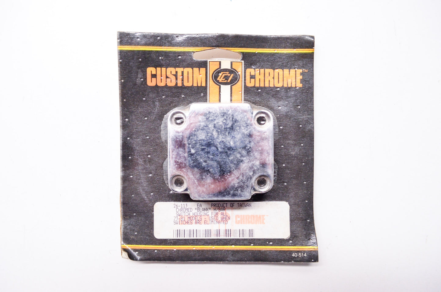 New Custom Chrome Chromed Blank H/Bar Switch Housing Harley Davidson NOS