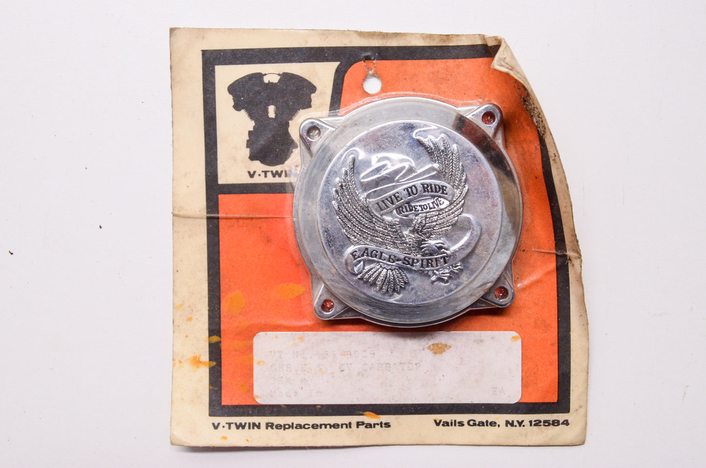 New V-Twin Eagle Spirit Chrome Carburetor Carb Top NOS