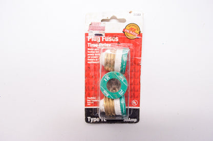 New Ace Hardware Plug Fuses Time Delay Type TL 30 Amp Qty 3 NOS