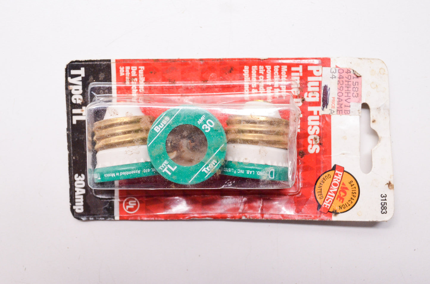 New Ace Hardware Plug Fuses Time Delay Type TL 30 Amp Qty 3 NOS