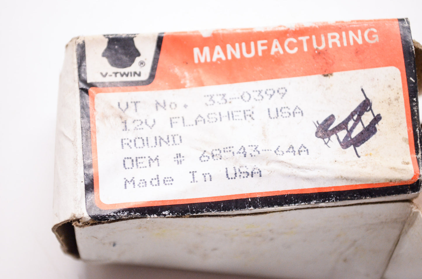 New V-Twin Round 12V Flasher NOS