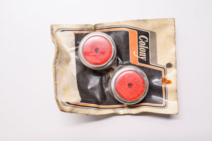 Colony 8940-2 Chrome Swingarm Bolt Cover Red Reflector Harley Davidson Qty 2 NOS