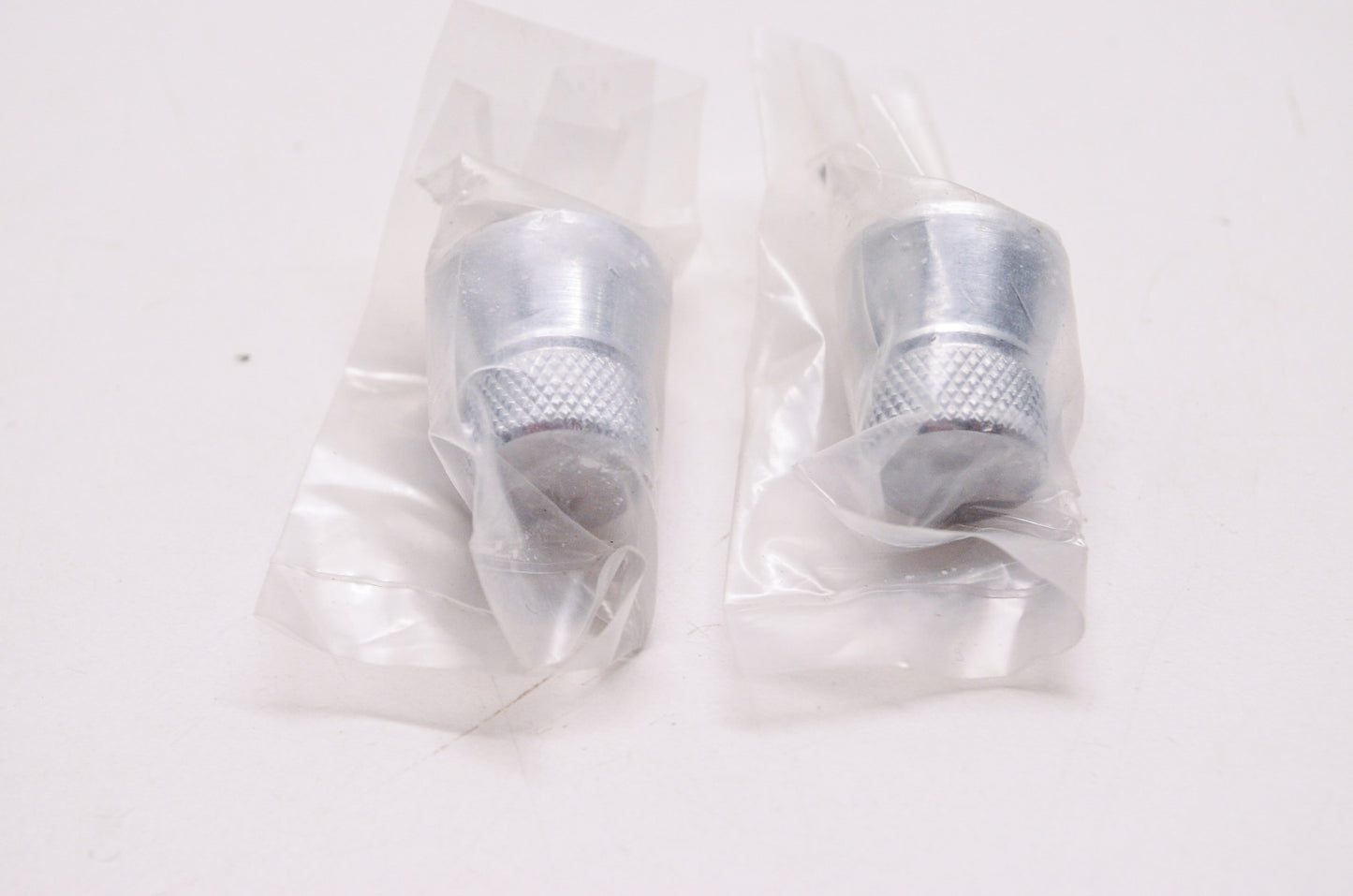 New Custom Chrome Knurled Valve Stem Cover Harley Davidson Fatboy Qty 2 NOS