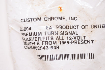 New Custom Chrome Premium Turn Signal Flasher Harley Davidson 12V Models NOS