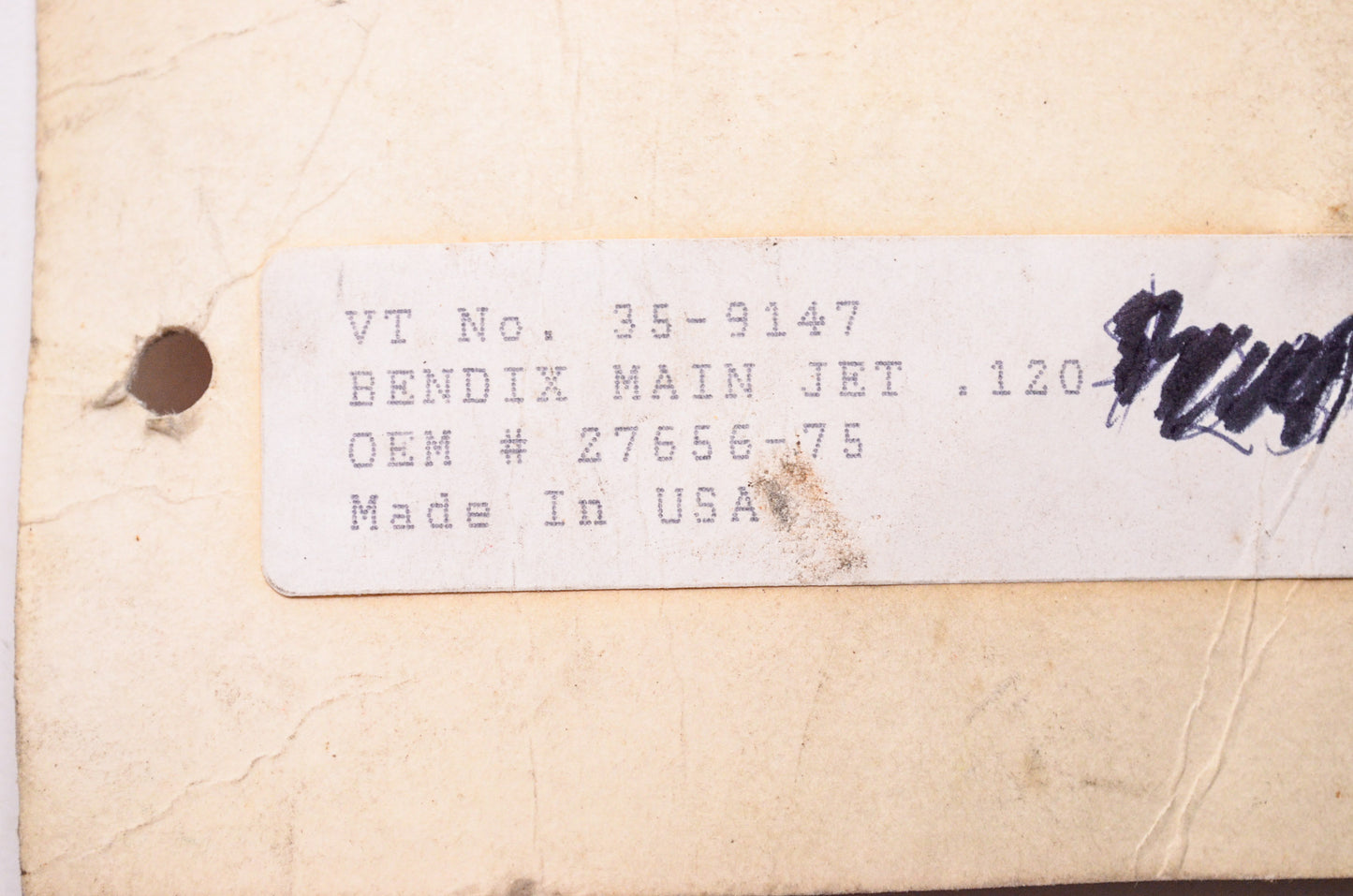 New V-Twin Bendix Main Jet .120 NOS