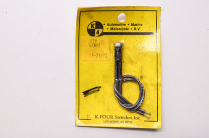 New K-FOUR Switches Inc 12V Amber Indicator Light Assembly w/ Chrome Bezel NOS