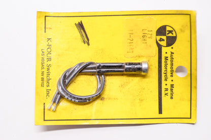 New K-FOUR Switches Inc 12V Amber Indicator Light Assembly w/ Chrome Bezel NOS