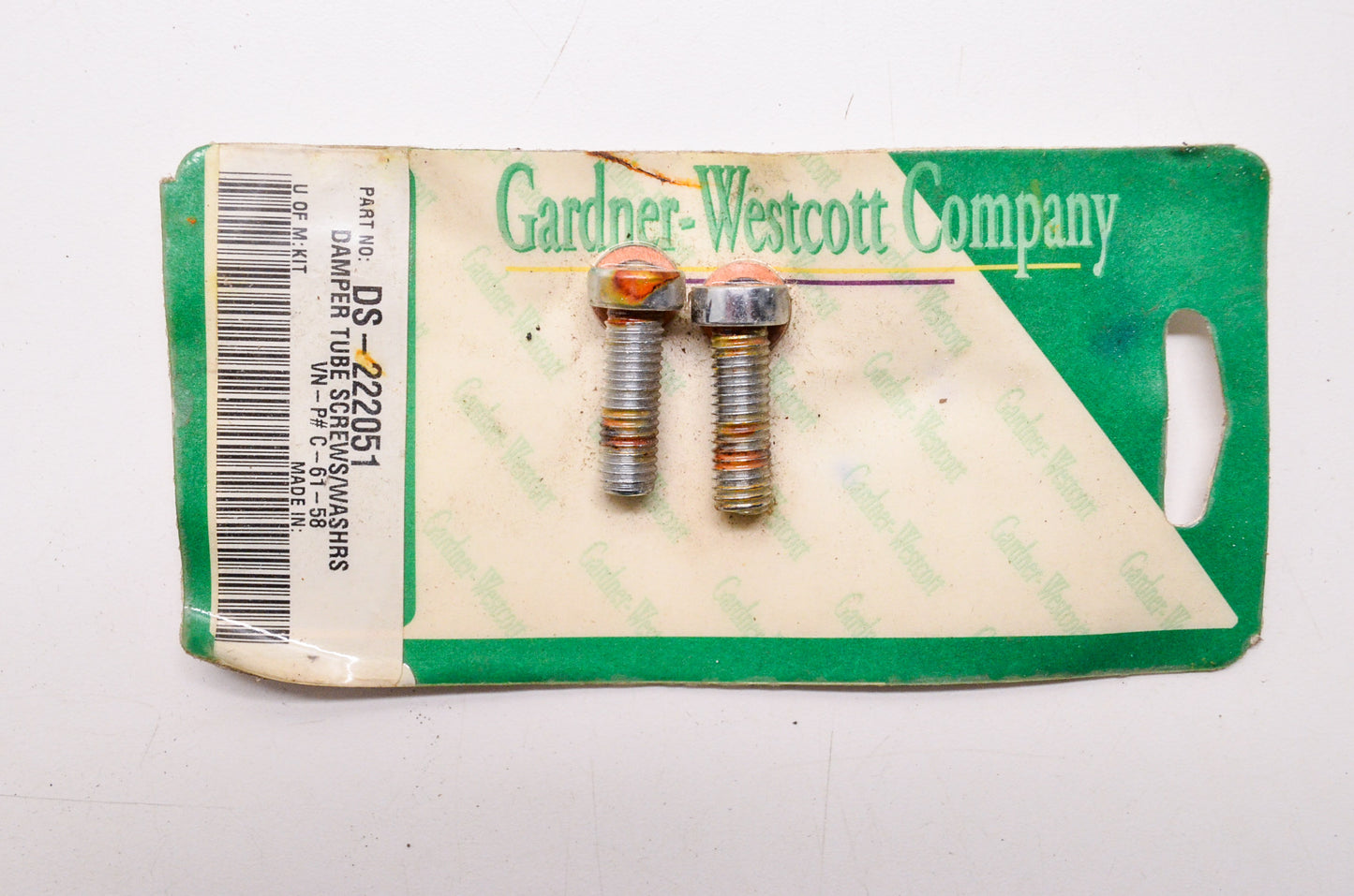 Damper Tube Screw w/ Washer Qty 2 NOS