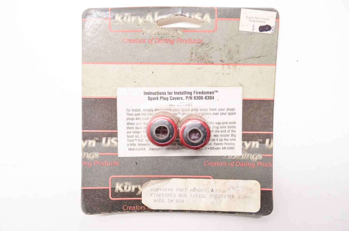 New Kuryakyn Red Firedomes Spark Plug Cover Harley Davidson Sportster Qty 2 NOS