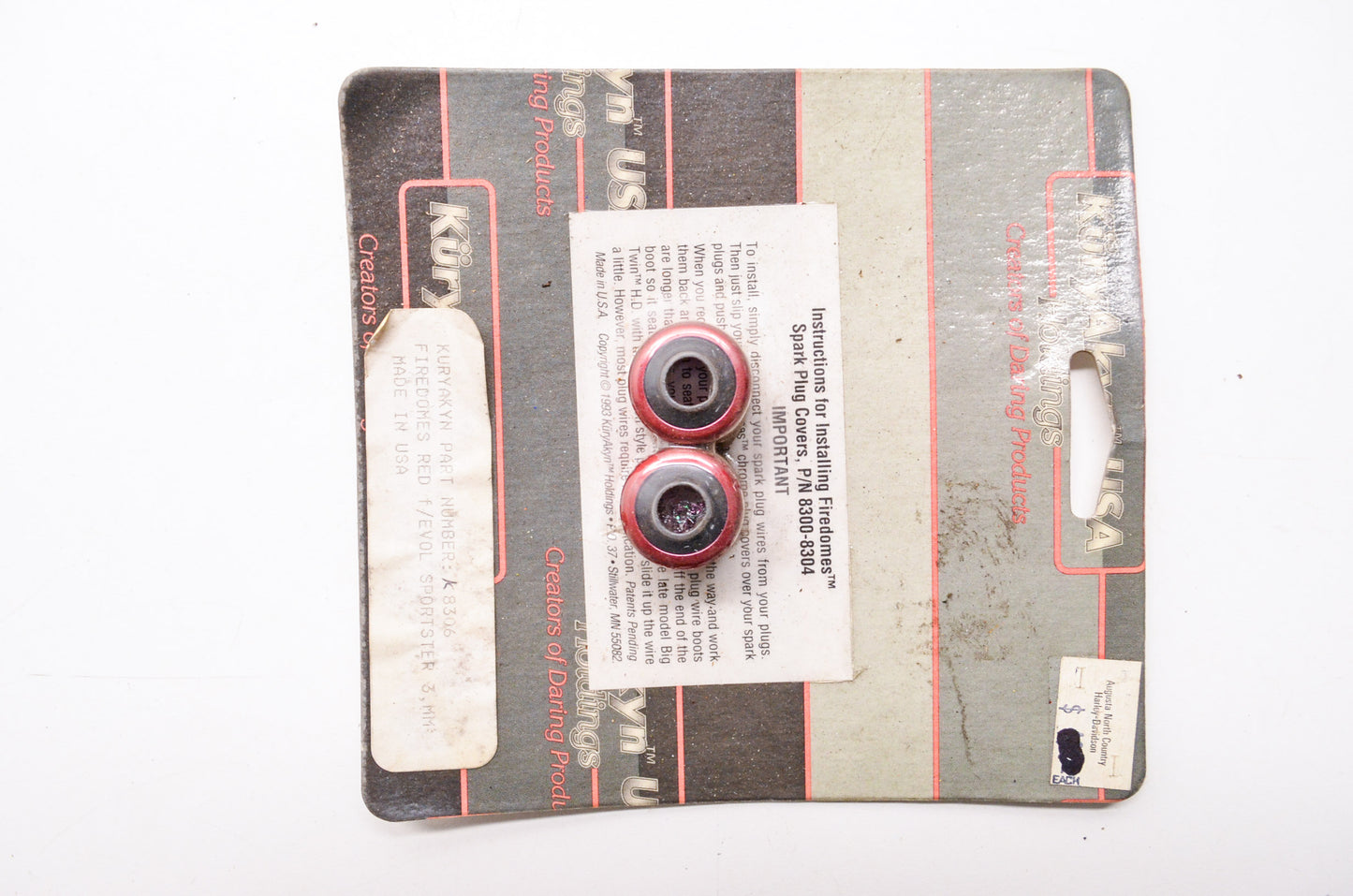 New Kuryakyn Red Firedomes Spark Plug Cover Harley Davidson Sportster Qty 2 NOS