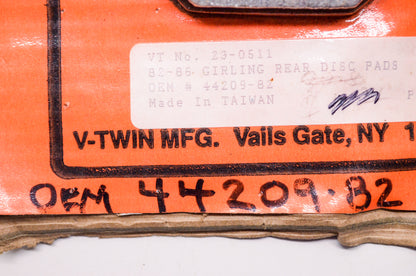 New V-Twin Rear Disc Brake Pad Harley Davidson Qty 2 NOS